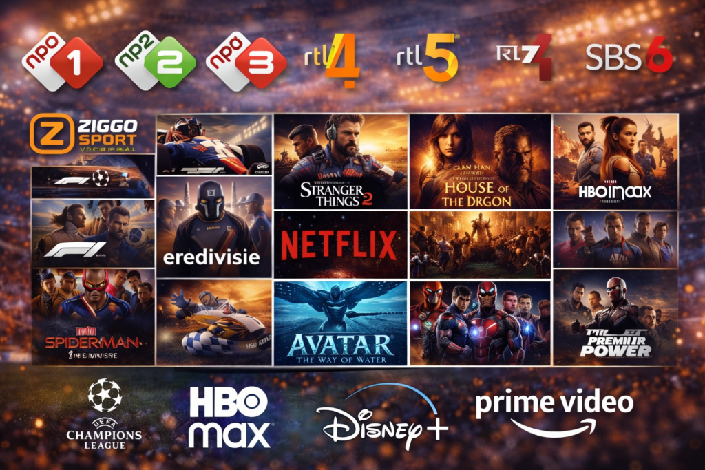 IPTV kopen Nederland met sport, films en series – premium zenders en entertainment in HD en 4K